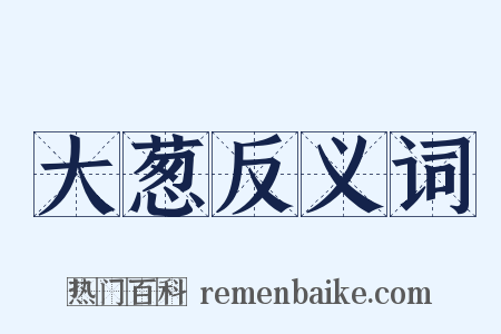 大葱反义词是什么意思的图片
